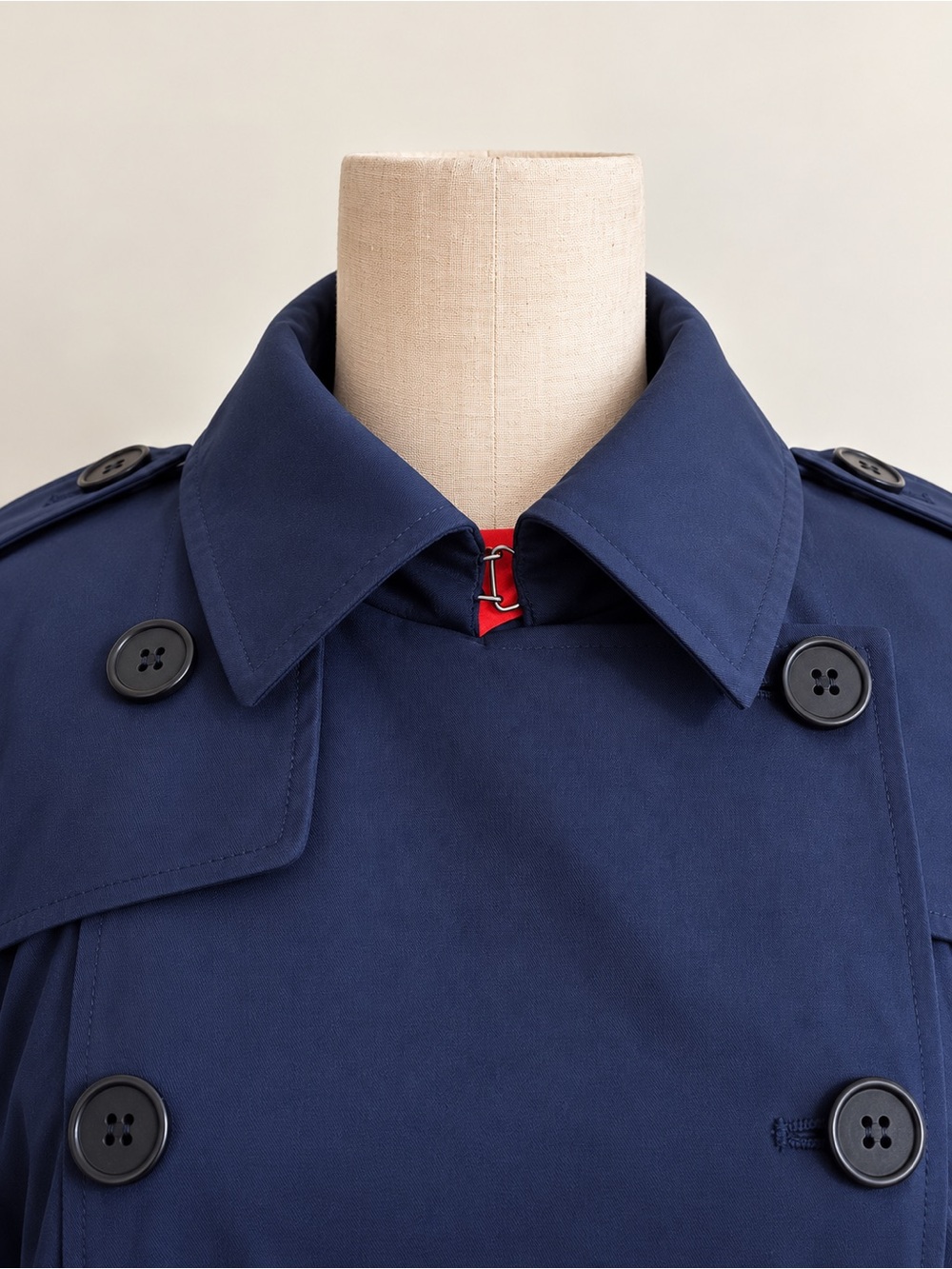 Universal Standard Navy Double-Breasted Trench Coat